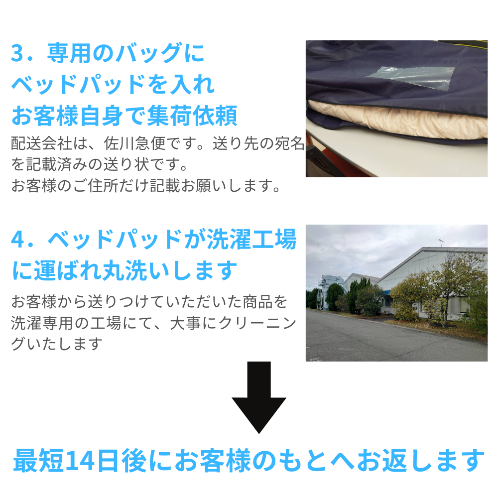 【ベッドパッド(敷きパッド)専用】クリーニングサービス