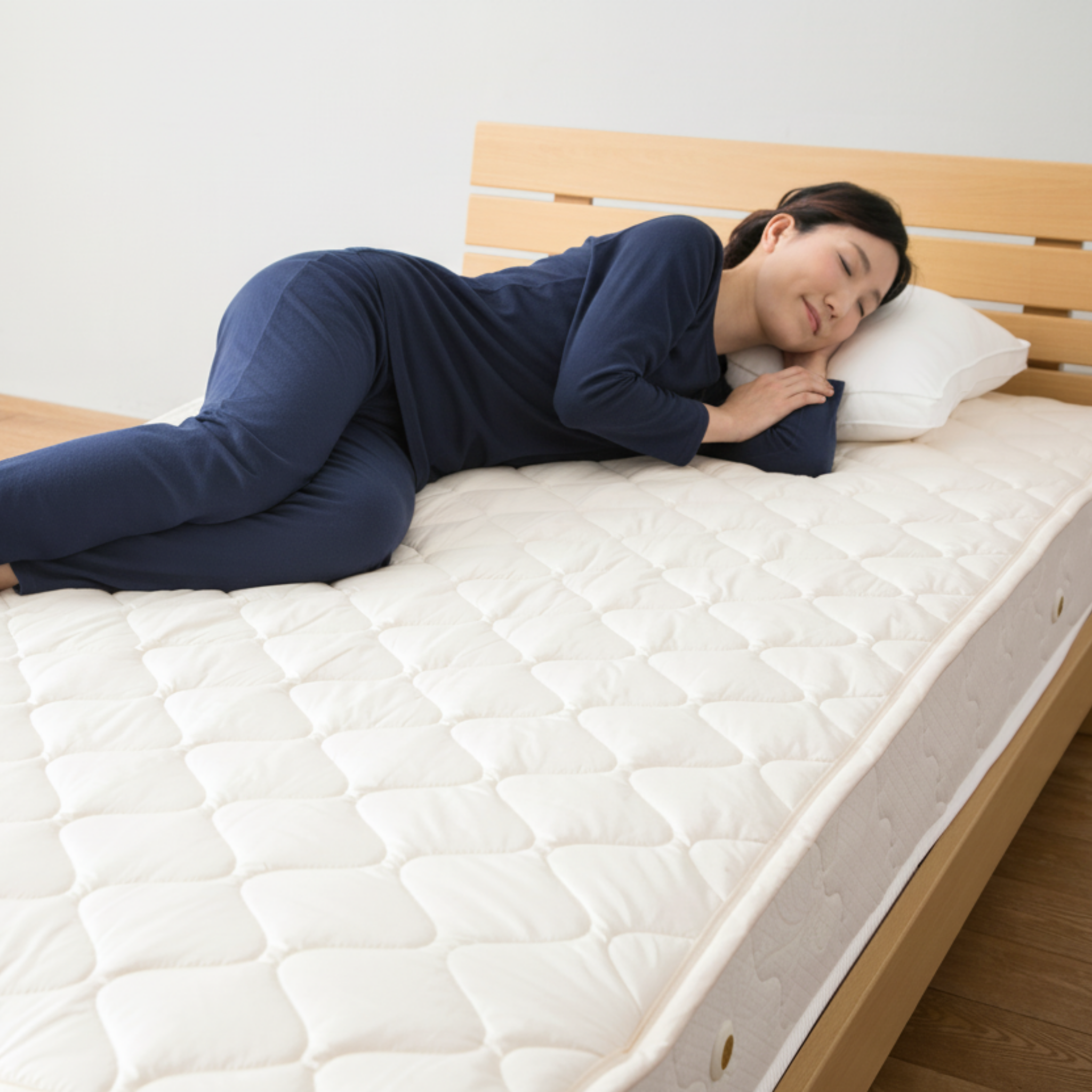 【12月24日発送予定】フランスウール100％ ベッドパッド 洗濯ネット付き 日本製【送料無料】